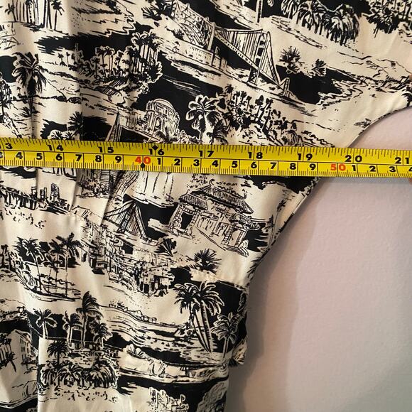 Marine Layer Camilla Dress Mini Black White City Print Tropical Women's Large - Picture 10 of 11